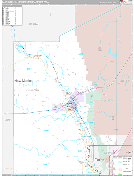 Las Cruces, NM Metro Area Wall Map